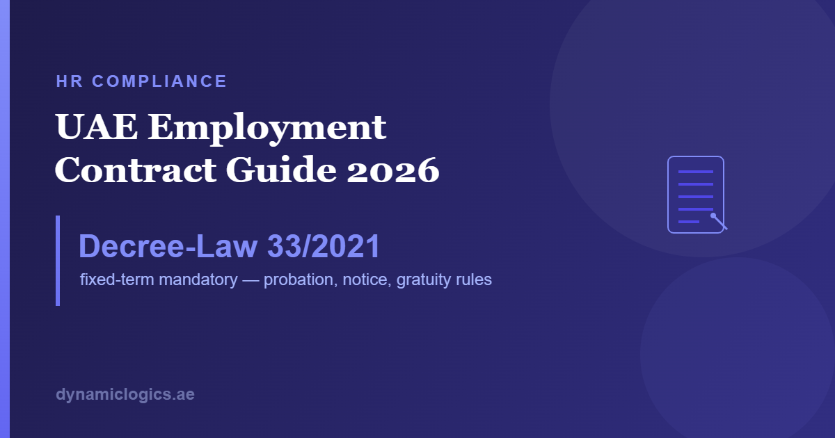 UAE Employment Contract Guide 2026 — Decree-Law 33/2021, fixed-term mandatory