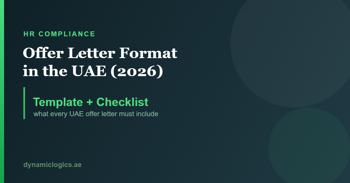 Offer Letter Format UAE 2026