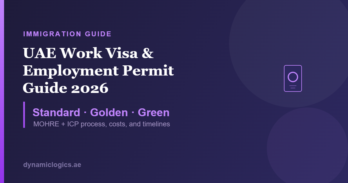 UAE Work Visa and Employment Permit Guide 2026 — Standard, Golden, Green visa process